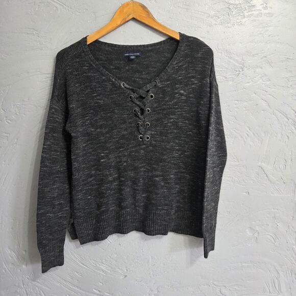 American Eagle Outfitters Woman's gray Long Sleeve Shirt size M - Picture 1 of 7